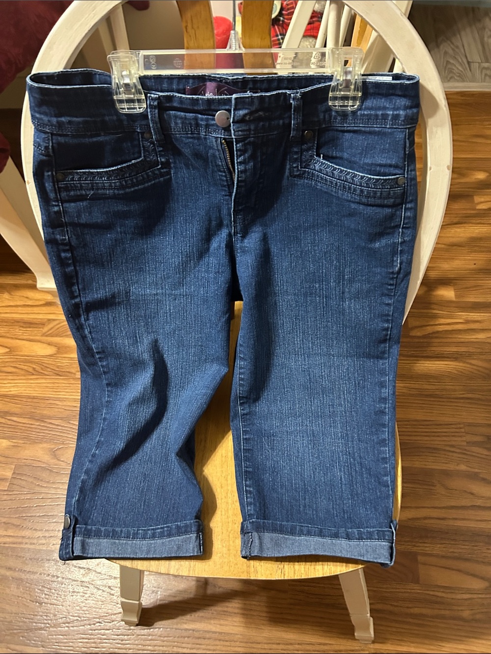 Gloria Vanderbilt Dark Blue Cropped Denim Capri Jeans